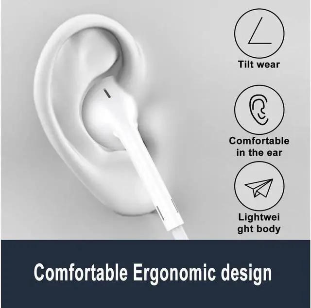 Alt view image 7 of 7 - 2 Pack USB C Headphones / Type C Earbuds Earphones Wired with Microphone & Remote Control Noise Cancelling Headsets for Samsung Galaxy S23/S22/S21/S20 Note 20 Google Pixel 7/6/6a/5/4 More