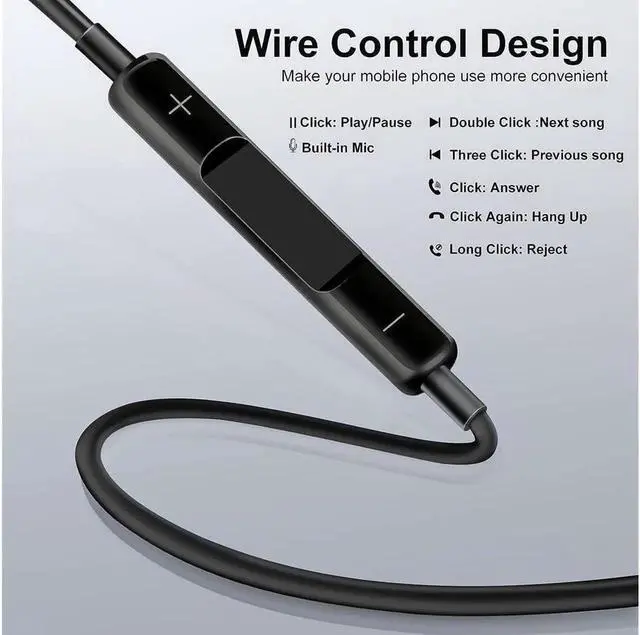 Alt view image 2 of 7 - 2 Pack Headphones Wired Half in-Ear Wired Earbuds Bass Standereo Built-in Call Control Button Earphones Compatible with MP4 MP3 iPhone 6 6S iPod iPad Android All 3.5mm Plug Audio Devices