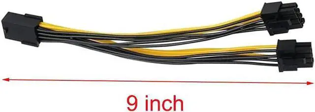 Alt view image 6 of 7 - 3 Packs GPU VGA PCIe 8 Pin Female to Dual 8 Pin (6+2) Male PCI Express Adapter Splitter Power Cable 9 inch