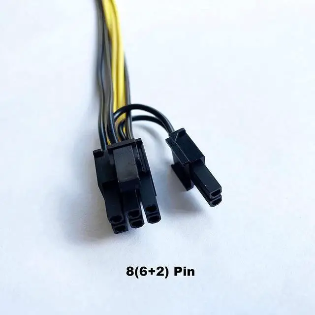 Alt view image 5 of 7 - 3 Packs GPU VGA PCIe 8 Pin Female to Dual 8 Pin (6+2) Male PCI Express Adapter Splitter Power Cable 9 inch