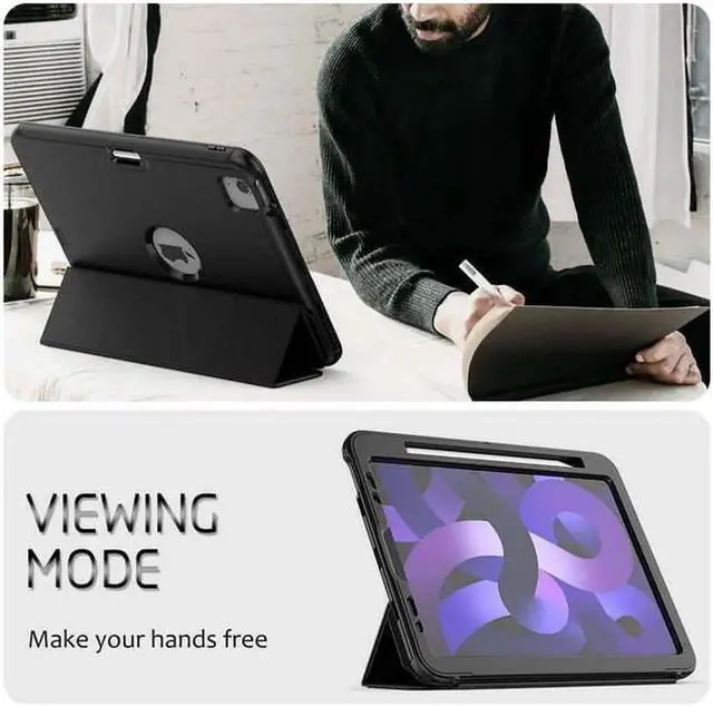 Alt view image 4 of 7 - Case for iPad Air 5th 4th Gen 10.9 inch / iPad Pro 11 Inch 2022 2021 2020 2018 Shockproof Protective Cover with Pencil Holder Folding Stand Smart Magnetic Cover Auto Sleep/Wake