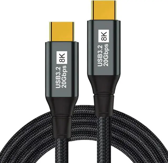 Main image of USB C to USB C Monitor Cable 6.6FT 8K@60Hz USB C Display Cable-100W PD Fast Charging-USB 3.1 Gen 2 20Gbps Type-C Data Transfer, USBC to USBC Video Cable for iPhone 15 / 16 Plus Pro Max, MacBooks, iPad