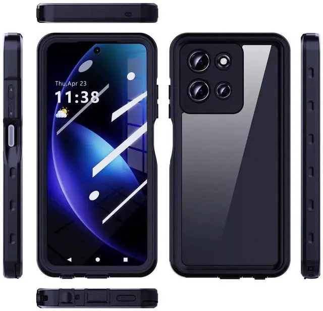 Alt view image 6 of 7 - for Motorola Moto G 5G 2024 Waterproof Case, Dustproof Shockproof Cover with Built-in Screen Protector, Full Body Underwater Protective Phone Cover Black