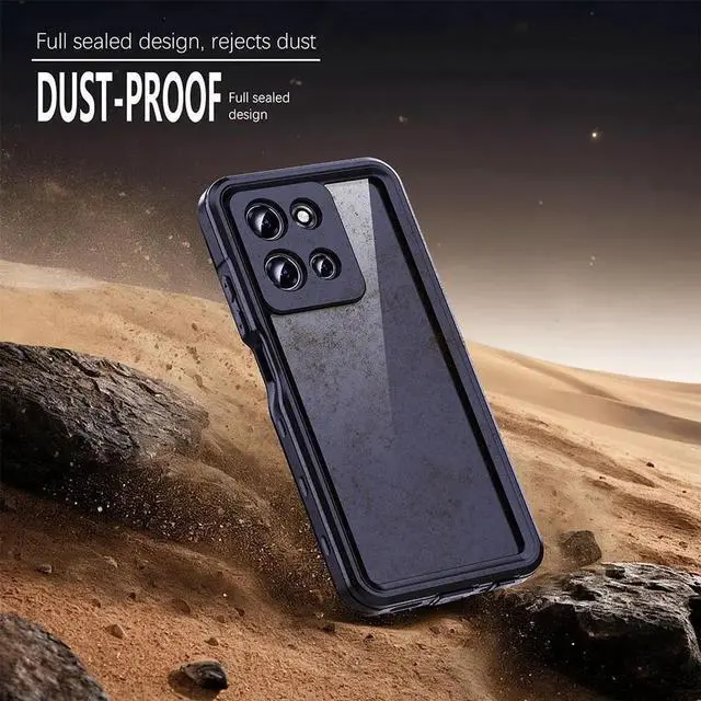 Alt view image 3 of 7 - for Motorola Moto G 5G 2024 Waterproof Case, Dustproof Shockproof Cover with Built-in Screen Protector, Full Body Underwater Protective Phone Cover Black