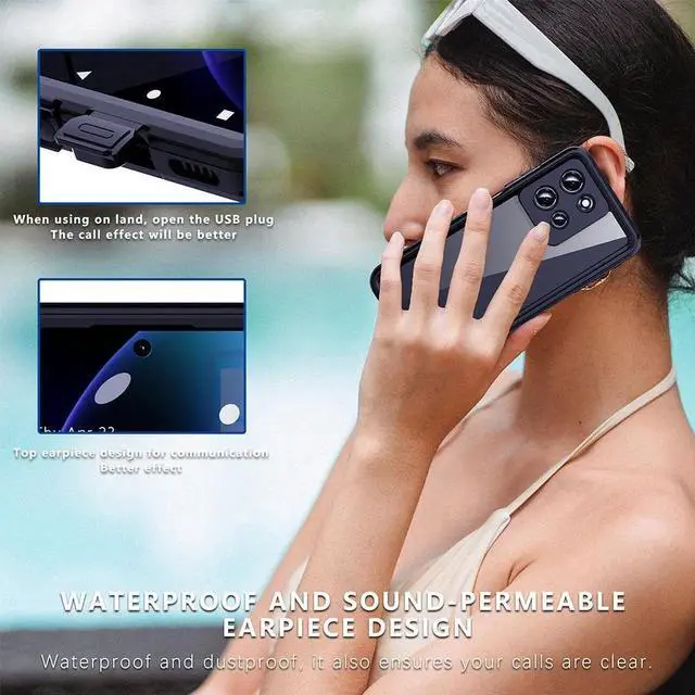 Alt view image 2 of 7 - for Motorola Moto G 5G 2024 Waterproof Case, Dustproof Shockproof Cover with Built-in Screen Protector, Full Body Underwater Protective Phone Cover Black