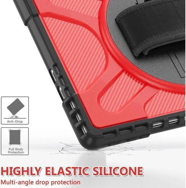 Alt view image 2 of 7 - for Microsoft Surface Pro 11 Pro 10 Pro 9 Case 13 inch Rugged Protective Case for Surface Pro 11 10 9 with Rotating Stand & Hand Strap Pen Holder Compatible with Type Cover Keyboard + Stylus