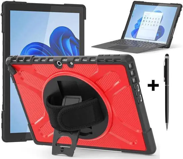 Main image of for Microsoft Surface Pro 11 Pro 10 Pro 9 Case 13 inch Rugged Protective Case for Surface Pro 11 10 9 with Rotating Stand & Hand Strap Pen Holder Compatible with Type Cover Keyboard + Stylus