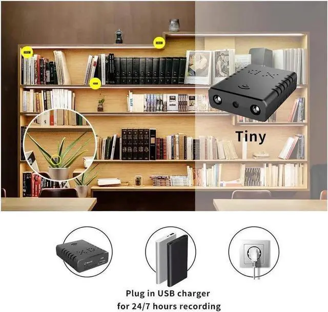 Alt view image 4 of 7 - Smalle Stand WiFi Spy Hidden Camera Mini Wireless Camera HD Indoor Home Smalle Stand Spy Nanny Cam Security Cameras with Motion Detector/Night Vision/Cloud Storage