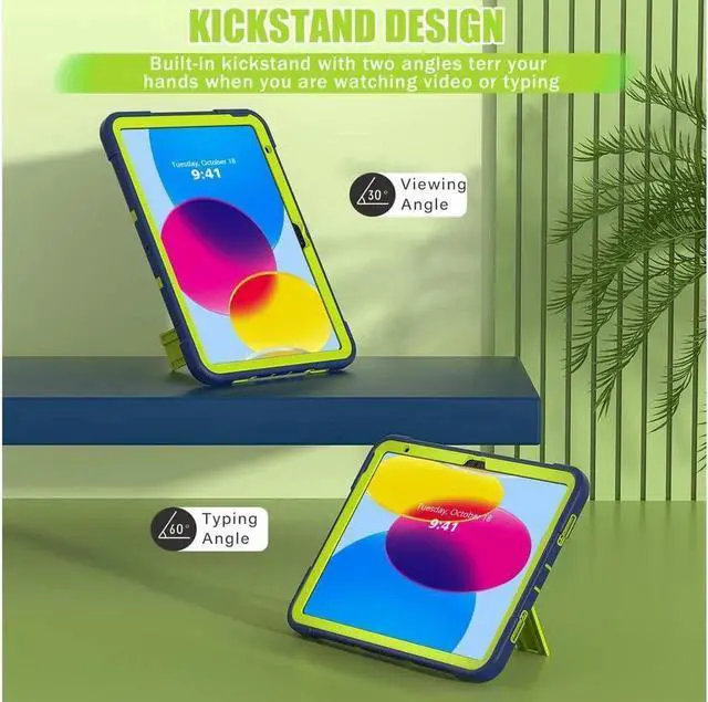 Alt view image 2 of 7 - Case For iPad (A16) 11th Generation 11 Inch 2025, iPad 10th Generation 10.9 inch 2022 Protective Cover with Stand Stylus Pen Shockproof Cover + Stylus Pen