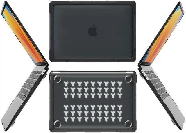 Alt view image 6 of 7 - Compatible with MacBook Air 13 inch Case 2022 2021-2018 Release A2337 M1 A2179 A1932 Retina Display Touch ID Rugged Hard Shell Shockproof Cover with Keyboard Skin