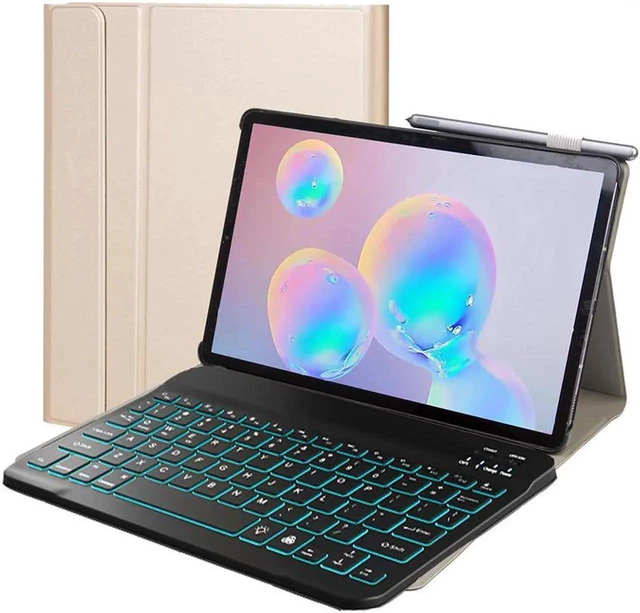 Main image of Keyboard Case for Samsung Galaxy Tab A7 10.4 inch 2022 2020 Model SM-T500 T503 T505/T507 Slim Stand Cover with 7 Colors BacklitMagnetically Wireless Bluetooth Keyboard Gold