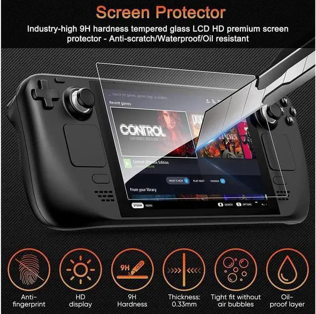 Alt view image 3 of 7 - Protective Case for Steam Deck with Stand and GORIXER TPU Protector Cover Accessories with Stand & 2 Pack Screen Protector Full Protection Non-Slip Anti-Collision for Steam Deck - Black