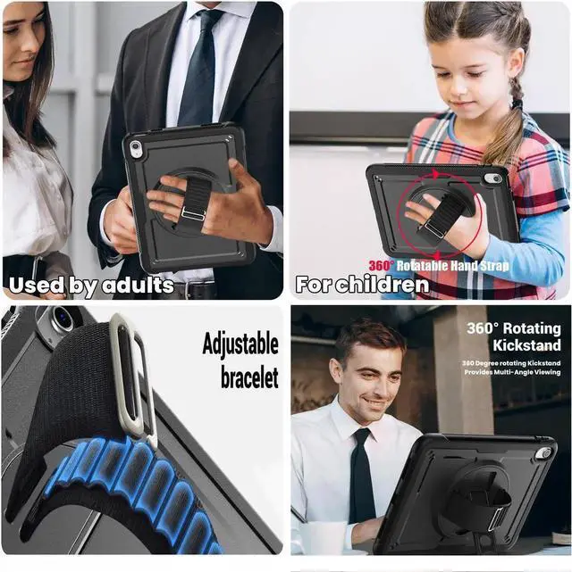 Alt view image 6 of 7 - Case for iPad (A16) 11th Generation 11 Inch 2025, iPad 10th Generation 10.9 inch 2022 with Screen Protector, Foldable Stand, Pen Holder, Heavy Duty Shockproof Rugged Protective Cover