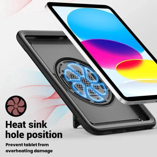 Alt view image 3 of 7 - Case for iPad (A16) 11th Generation 11 Inch 2025, iPad 10th Generation 10.9 inch 2022 with Screen Protector, Foldable Stand, Pen Holder, Heavy Duty Shockproof Rugged Protective Cover