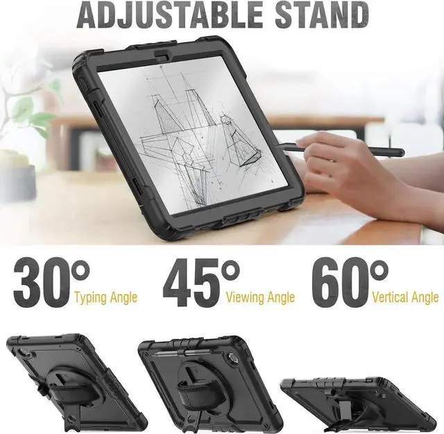 Alt view image 5 of 7 - Case for Lenovo Tab M11 2024 TB330FU TB330XU TB-331FC Shockproof Protective Cover with Screen Protector Rotating Stand and /Shoulder Strap Pen Holder