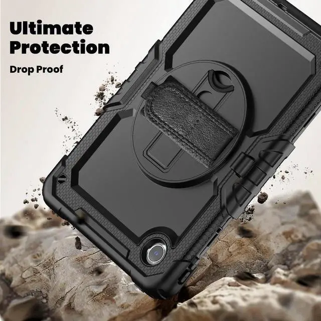 Alt view image 3 of 7 - Case for Lenovo Tab M11 2024 TB330FU TB330XU TB-331FC Shockproof Protective Cover with Screen Protector Rotating Stand and /Shoulder Strap Pen Holder