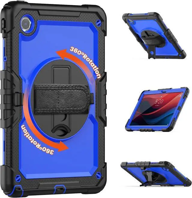 Alt view image 7 of 7 - Case for Lenovo Tab M11 2024 TB330FU TB330XU TB-331FC Shockproof Protective Cover with Screen Protector Rotating Stand and /Shoulder Strap Pen Holder Blue
