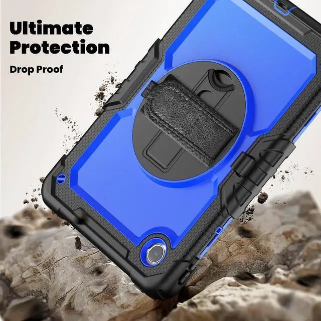 Alt view image 5 of 7 - Case for Lenovo Tab M11 2024 TB330FU TB330XU TB-331FC Shockproof Protective Cover with Screen Protector Rotating Stand and /Shoulder Strap Pen Holder Blue