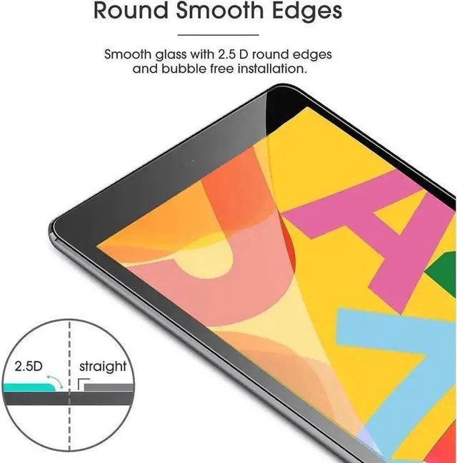 Alt view image 5 of 7 - [2 Pack] Tempered Screen Protector For iPad Air 3 10.5 Inch 2019 iPad Pro 10.5 2017 Tempered Glass Film Protector Face ID & Apple Pencil & Case Compatible