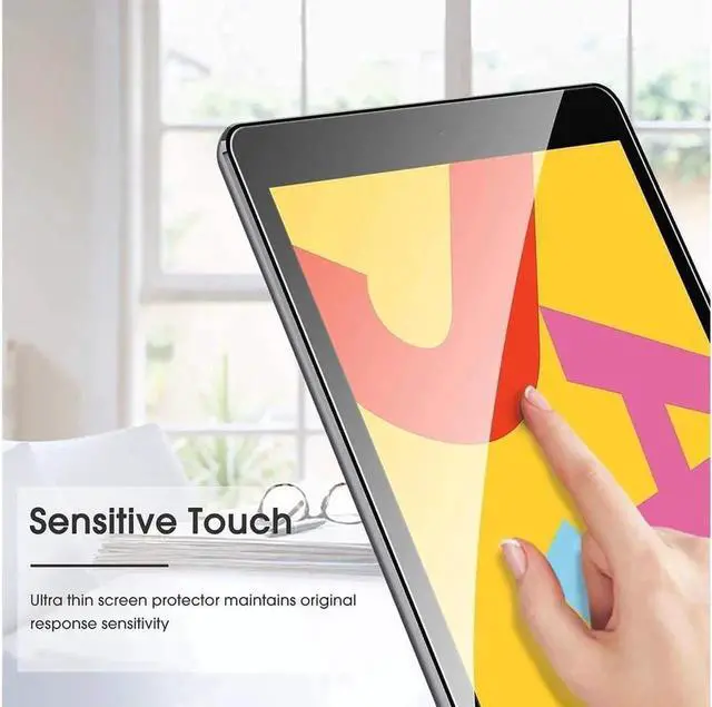Alt view image 6 of 7 - [2 Pack] Tempered Screen Protector For iPad Air 3 10.5 Inch 2019 iPad Pro 10.5 2017 Tempered Glass Film Protector Face ID & Apple Pencil & Case Compatible
