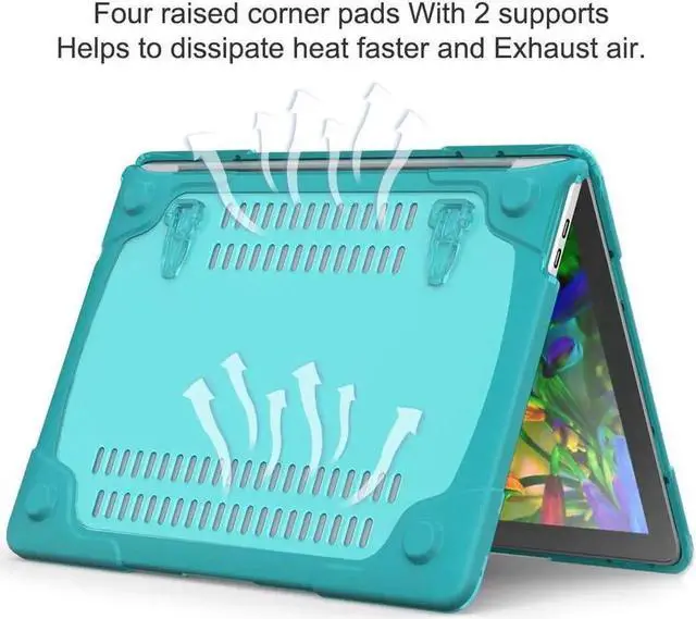 Alt view image 2 of 7 - Rubberized Protective Case with Foldable Stand & Keyboard Cover for Apple Macbook Pro 16 inch 2021 2020 2019 Model A2141 with Touch Bar and Touch ID Blue