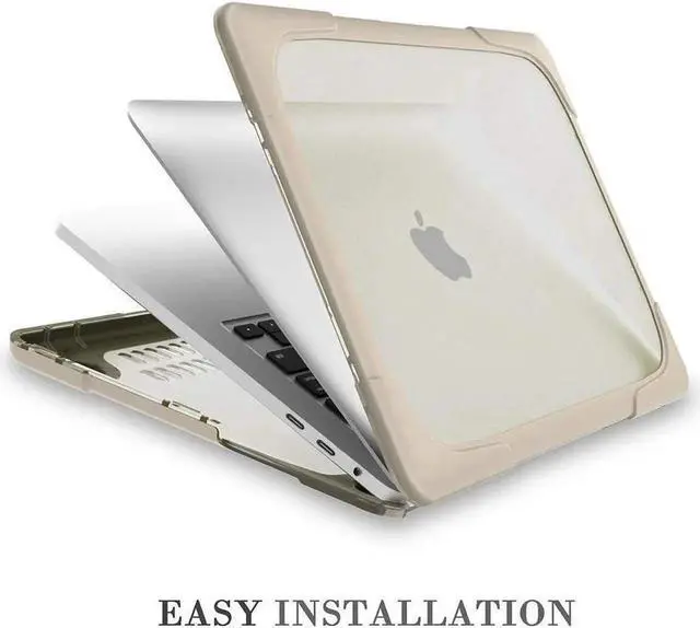 Alt view image 3 of 7 - Rubberized Protective Case with Foldable Stand & Keyboard Cover for Apple Macbook Pro 16 inch 2021 2020 2019 Model A2141 with Touch Bar and Touch ID Khaki