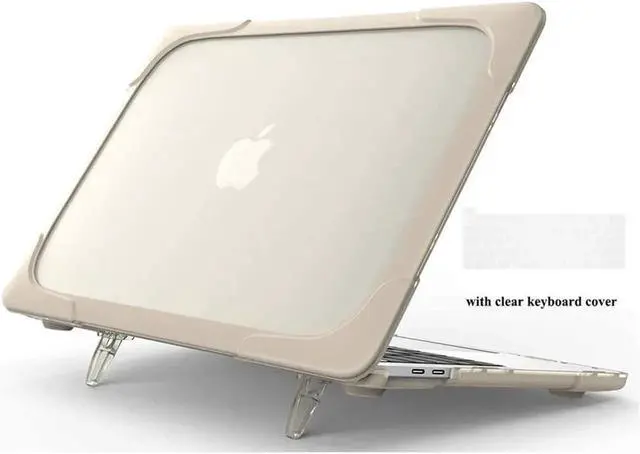 Main image of Rubberized Protective Case with Foldable Stand & Keyboard Cover for Apple Macbook Pro 16 inch 2021 2020 2019 Model A2141 with Touch Bar and Touch ID Khaki