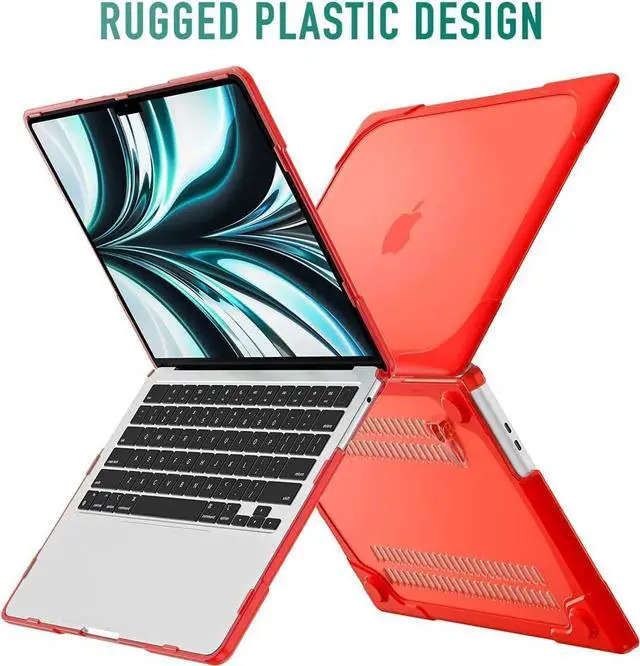 Alt view image 4 of 7 - Rubberized Protective Case with Foldable Stand & Keyboard Cover for Apple Macbook Pro 16 inch 2021 2020 2019 Model A2141 with Touch Bar and Touch ID Red