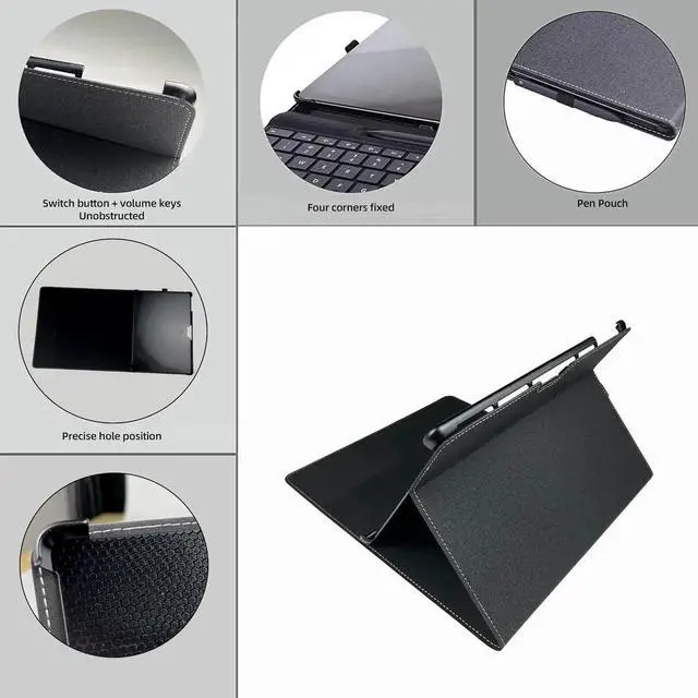 Alt view image 2 of 7 - Protective Case for Microsoft Surface Go 4 2023 / Surface Go 3 2021 / Surface Go 2 2020 / Surface Go 2018 - Multi-Angle Portfolio Business Cover with Pen Holder, Compatible with Type Cover Keyboard