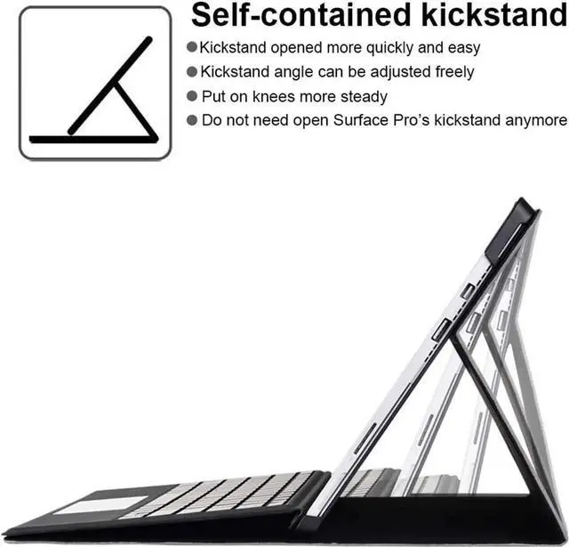 Alt view image 7 of 7 - Protective Case for Microsoft Surface Go 4 2023 / Surface Go 3 2021 / Surface Go 2 2020 / Surface Go 2018 - Multi-Angle Portfolio Business Cover with Pen Holder, Compatible with Type Cover Keyboard