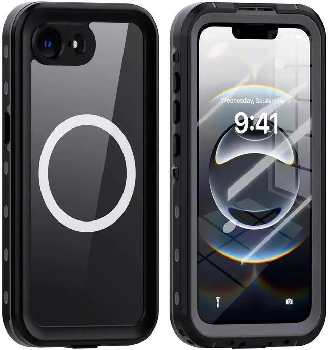 Main image of Waterproof Case for iPhone 16e, Shockproof Dustproof Built-in Screen Protector, Full Body Sealed Heavy Duty Protective Cover for iPhone 16e 6.1 Inches Black