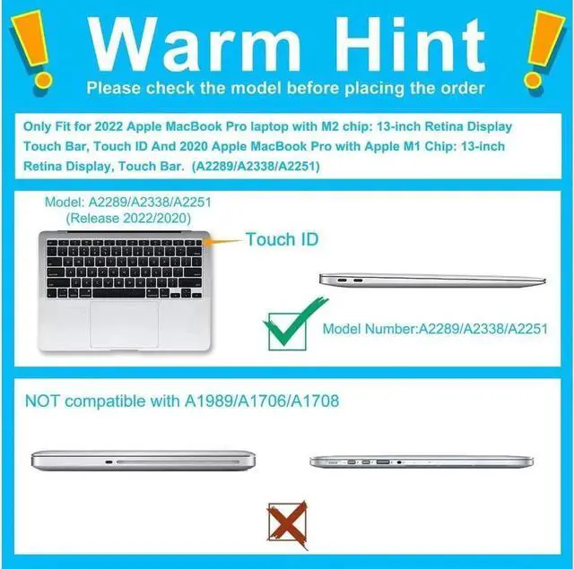 Alt view image 5 of 7 - For MacBook Pro 13 inch Case 2022 2020 Release Model A2338 M2 M1 A2289 A2251 Plastic Hard Shell Shockproof Cover with Fold Stand and & Keyboard Cover
