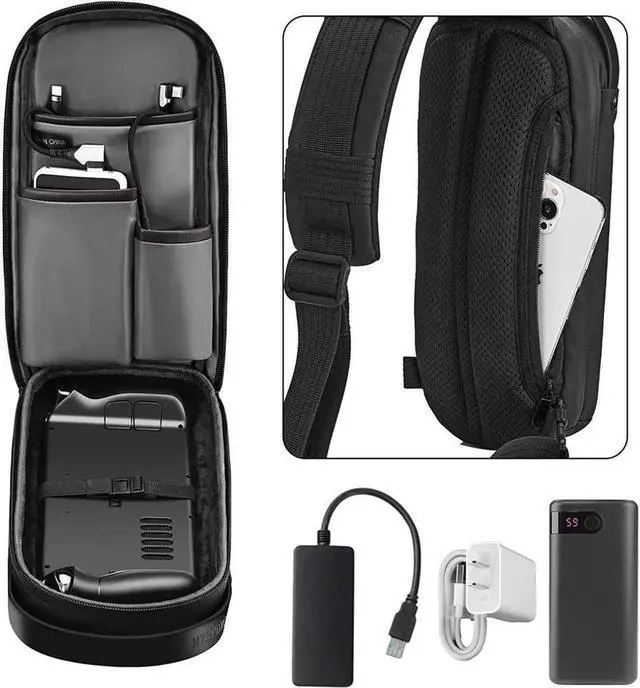 Alt view image 6 of 7 - Carrying Case for Steam Deck Console & Accessories Shockproof Hard Shell Protective Crossbody Shoulder Che Stand Backpack with Pockets for Travel Home