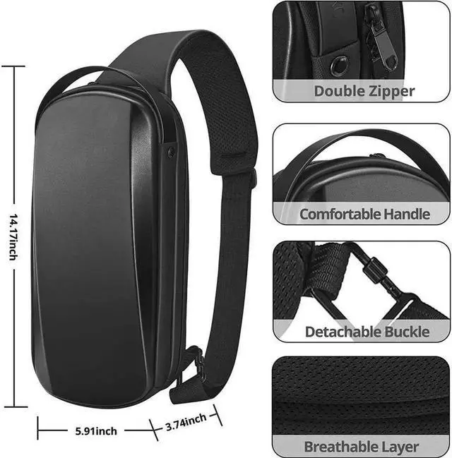 Alt view image 3 of 7 - Carrying Case for Steam Deck Console & Accessories Shockproof Hard Shell Protective Crossbody Shoulder Che Stand Backpack with Pockets for Travel Home