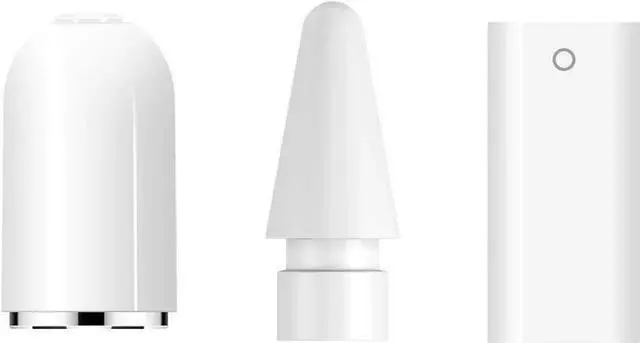 Main image of 3 Pack iPencil Accessories for Apple Pencil 1st Generation, Stylus Pencil Tip + Magnetic Replacement Cap Top Cover + Charger Adapter for Apple Pen 1st Gen for iPad Pro 10.5" 12.9" 9.7" White