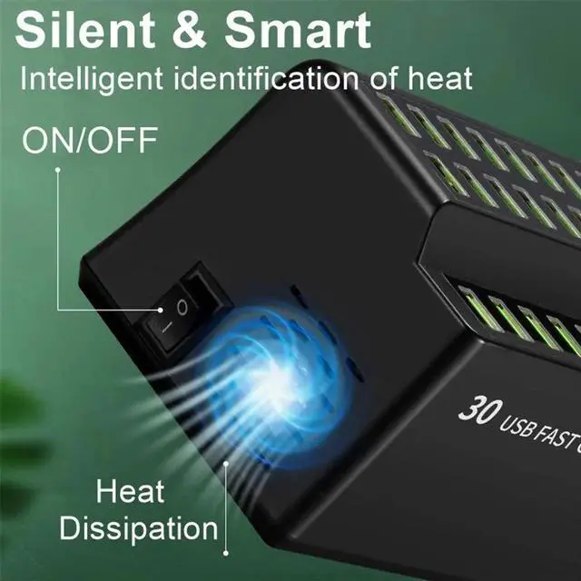 Alt view image 4 of 7 - USB Charging Standation 30 Ports 180W USB Charger Desktop USB Wall Charger Rapid ChargerMultiple USB Charging Standation for iPhone iPad Samsung Galaxy Smart Phone Kindle More
