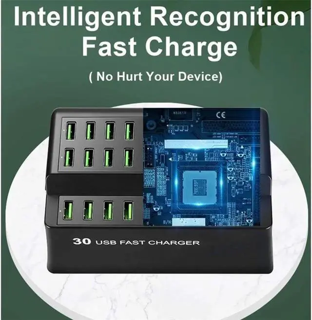 Alt view image 7 of 7 - USB Charging Standation 30 Ports 180W USB Charger Desktop USB Wall Charger Rapid ChargerMultiple USB Charging Standation for iPhone iPad Samsung Galaxy Smart Phone Kindle More