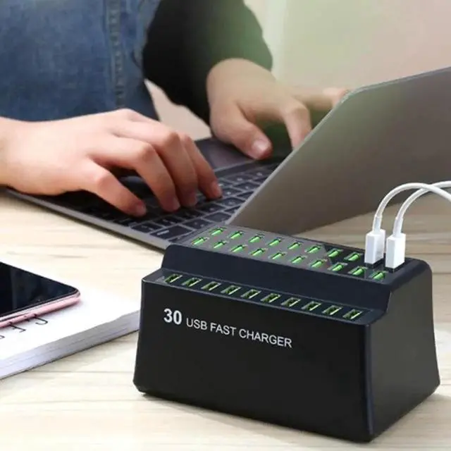 Alt view image 3 of 7 - USB Charging Standation 30 Ports 180W USB Charger Desktop USB Wall Charger Rapid ChargerMultiple USB Charging Standation for iPhone iPad Samsung Galaxy Smart Phone Kindle More