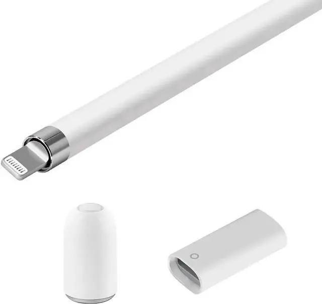 Alt view image 5 of 7 - For iPencil Charging Adapter and Magnetic Replacement Cap Compatible with Apple Pencil 1st Gen for iPad Pro 2022 9 8 7 6 Generation, iPad Pro 9.7 10.5 12.9 inch Air 3rd Mini 5th White
