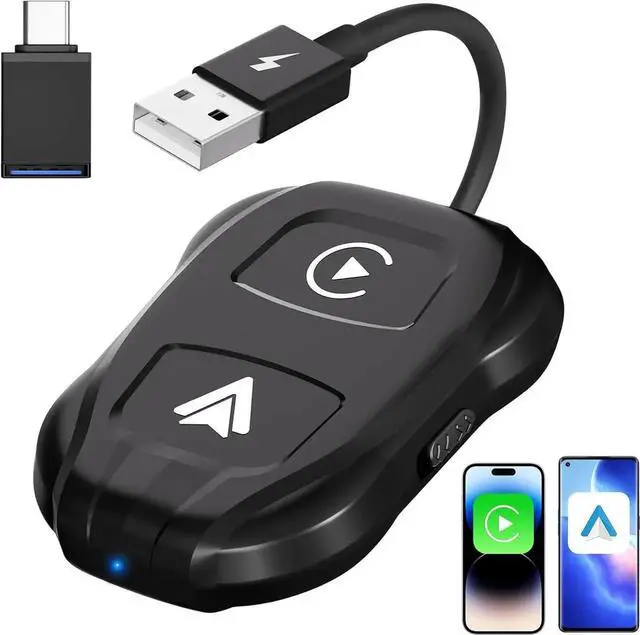 Main image of 2-in-1 Wireless CarPlay Adapter & Android Auto 2024 Upgrade Dongle Convert Wired Apple Car Play to Wireless, Plug & Play, Fast Auto Connect, Compatible with iOS 10+ & Android 11+