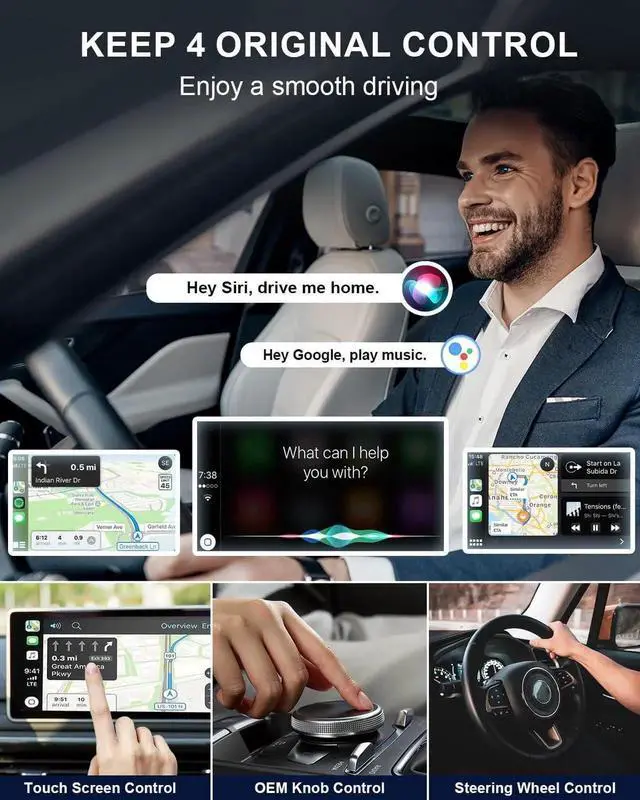 Alt view image 6 of 7 - 2-in-1 Wireless CarPlay Adapter & Android Auto 2024 Upgrade Dongle Convert Wired Apple Car Play to Wireless, Plug & Play, Fast Auto Connect, Compatible with iOS 10+ & Android 11+