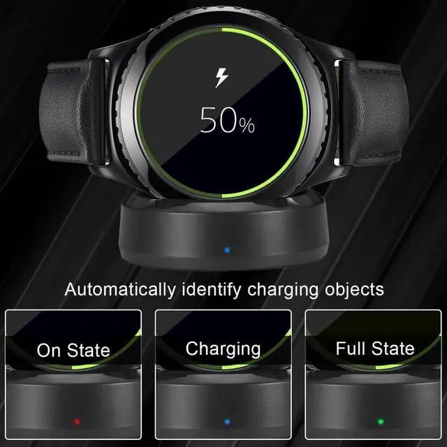 Alt view image 7 of 7 - Charger for Samsung Gear S2 S3, Charger Cradle Dock Stand Holder USB Charging Cable for Gear S2 S3 Classic Smart Watch, Replacement Watch Charger