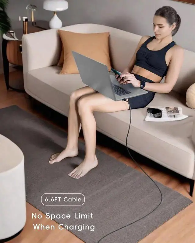 Alt view image 2 of 7 - 140W USB-C to Magnetic 3 Cable (2 m/6.6 ft), USB C Fast Charging Cable Compatible with MacBook Air (15''/13'' M3 2024, M2 2023/2022),MacBook Pro (16"/14" M2 Pro & Max 2023, M1 Pro & Max 2021)