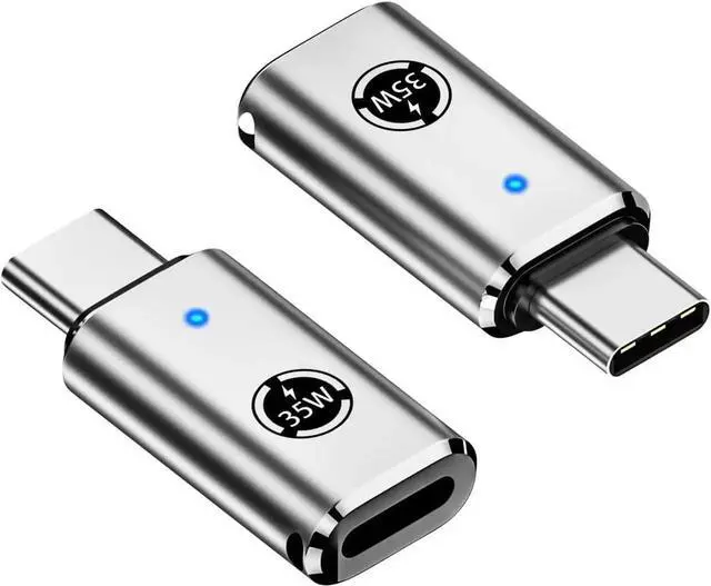 Main image of 2 Pack USB C Charging Adapter for iPhone 15 Series, Lighting (Female) to USB C (Male) Adapter, 35W PD USB Type C Converter for Galaxy S24 Ultra S23 Fe S22+, Z Flip 5, and More Type C Devices