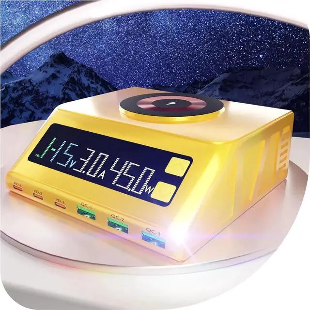 Main image of USB C Charging Station for Multiple Devices,110W 6-Ports GaN Chargers Block,Magnetic Wireless Multi Charging Station Dock for iPod, iPhone, iPad, MacBook,Laptop,Samsung,Tablet, Android