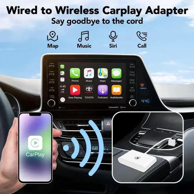 Alt view image 3 of 7 - Wireless Carplay Adapter for Factory Wired CarPlay Apple Carplay Wireless Adapter Plug & Play Wired to Wireless CarPlay Dongle 2024 Update Low Latency