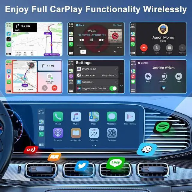 Alt view image 7 of 7 - Wireless CarPlay Adapter for iPhone - 2024 Apple CarPlay Wireless Adapter 5Ghz WiFi Auto Connect Car Play Wireless Adapter-Wireless Apple CarPlay Adapter for iPhone & OEM Wired CarPlay Car