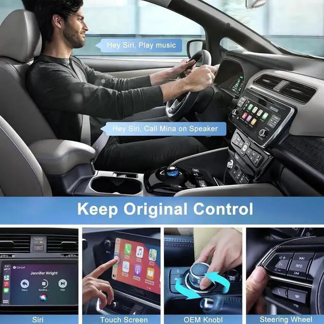 Alt view image 4 of 7 - Wireless CarPlay Adapter for iPhone - 2024 Apple CarPlay Wireless Adapter 5Ghz WiFi Auto Connect Car Play Wireless Adapter-Wireless Apple CarPlay Adapter for iPhone & OEM Wired CarPlay Car