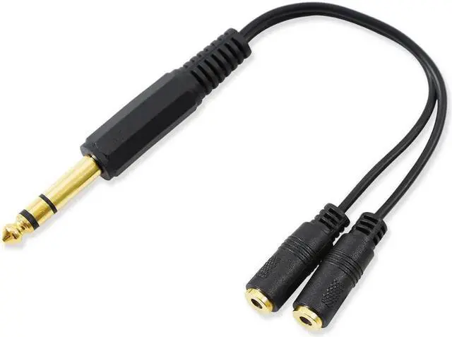 Alt view image 3 of 6 - 1Pcs Electop Stereo Audio Splitter Cable 6.35mm Male to Dual 3.5mm Female TRS 1/4" to 1/8" Audio Adapter Convertor Y Splitter Cable