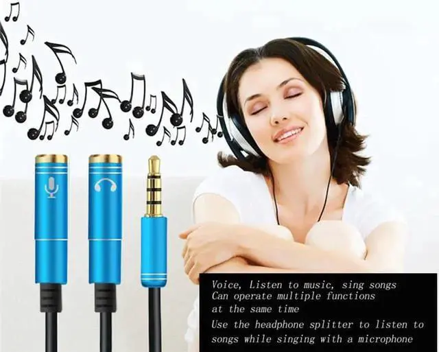 Alt view image 5 of 6 - 1Pcs 3.5mm Jack Video Audio Cable Headphone+Mic Audio Splitter Male to Female Aux Extension Adapter Cable Cord for Computer PC 17 cm